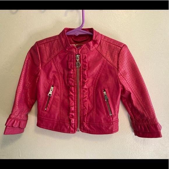 Dollhouse Jackets & Coats Dollhouse Pink Faux Leather Moto Jacket